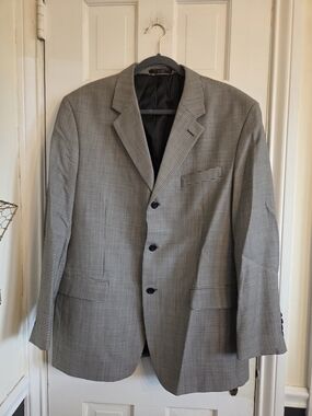 Jones New York Men's Houndstooth Gray Sport Coat Blazer